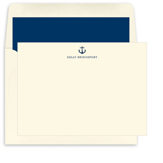 Nautical Motif of Choice Flat Note Cards - Raised Ink